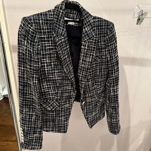 Veronica Beard Women's Navy, Black, and White Tweed Jacket